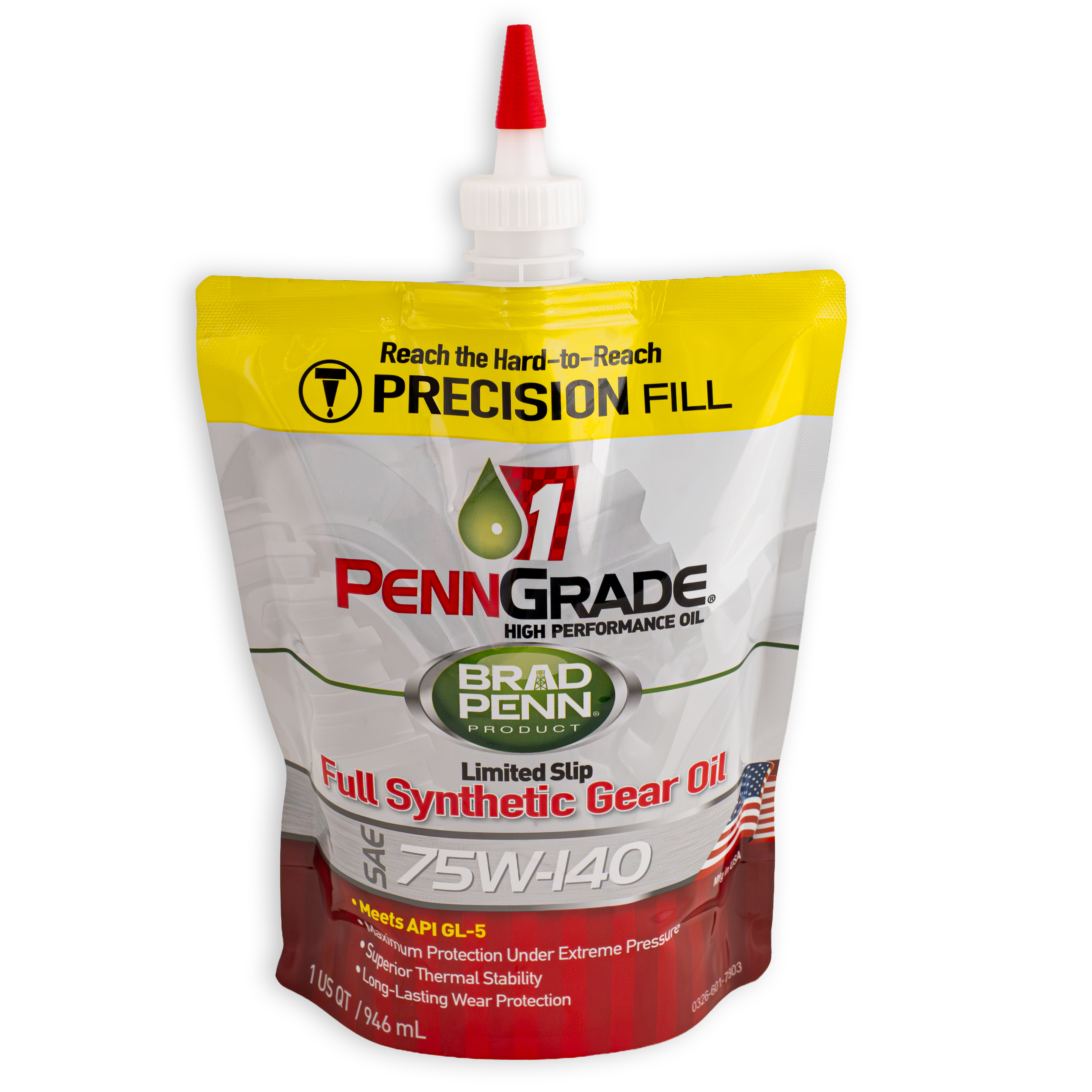 PENNGRADE 1® FULL SYNTHETIC, LIMITED SLIP GL-5 GEAR OIL POUCH SAE 75W-140